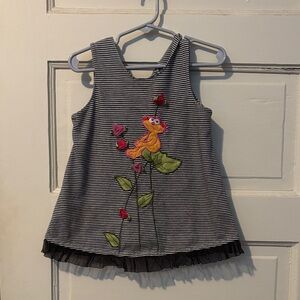 Striped dress with Embroidered Zoey